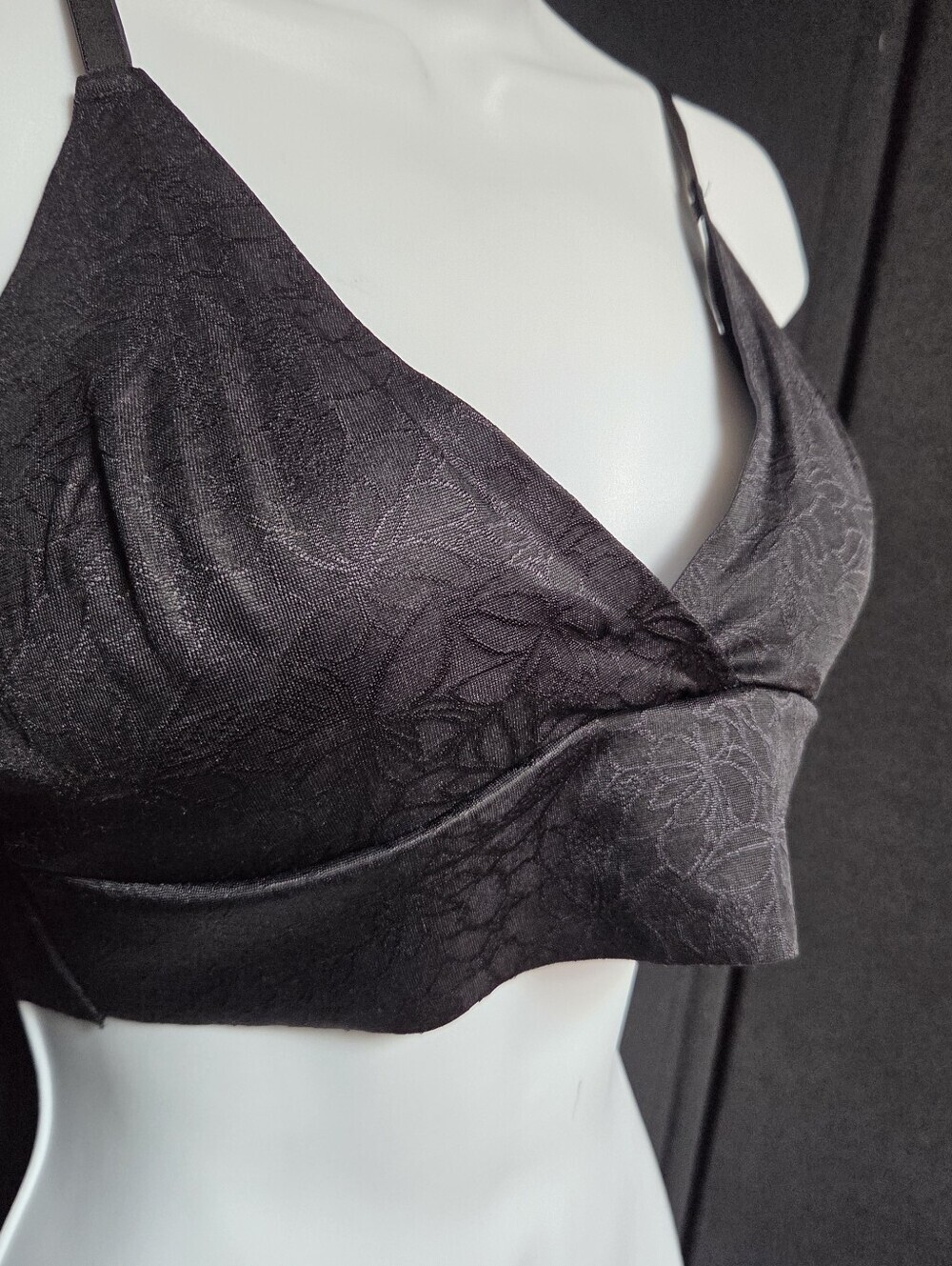 Thalia Sodi Black Floral Jacquard Bralette Xl